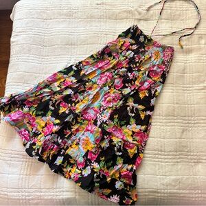 Floral Black halter dress